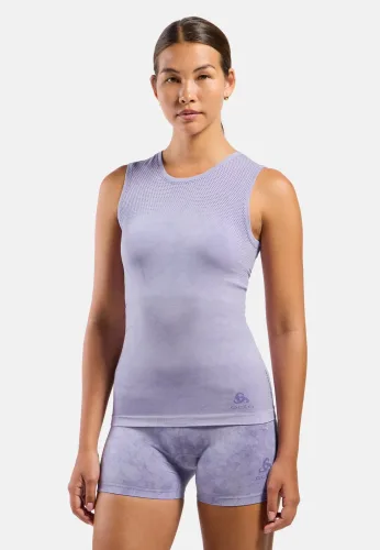 Odlo Ärmelloser Performance Light Base Layer mit Rain-Dye-Effekt für Damen - Training, Radsport - lila, L