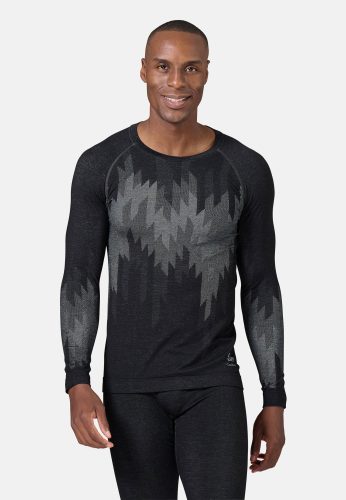 Odlo Kinship Performance Wool 200 Base Layer Shirt für Herren - Wandern, Ski & Snow - schwarz, XXL