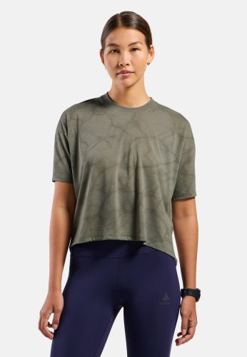Odlo Active 365 Natural Blend Print Lauf-T-Shirt für Damen - Training - grün, L