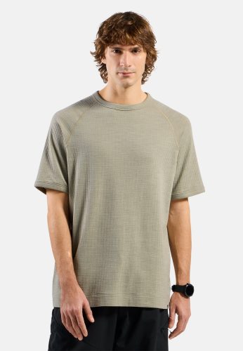 Odlo Wool Waffle T-Shirt für Herren - Wandern, Casual Comfort - beige, M
