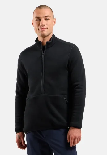 Odlo Wool Mid Layer Half-Zip für Kinder - Wandern, Ski & Snow - schwarz, XS/S
