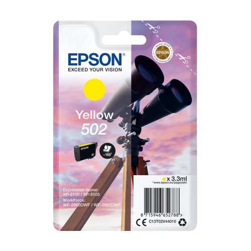 Epson, EPSON Tintenpatrone 502 yellow T02V440 WF-2860/XP-5100 160 Seiten