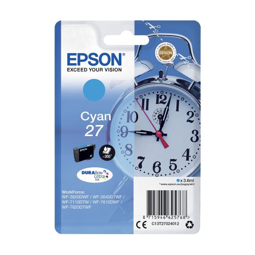 Epson Tinte T2702, 27 Original Cyan C13T27024012