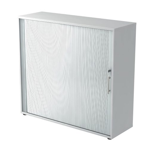 Hammerbacher Rollladenschrank 1733S Weiß, Silber 1.200 x 400 x 1.100 mm