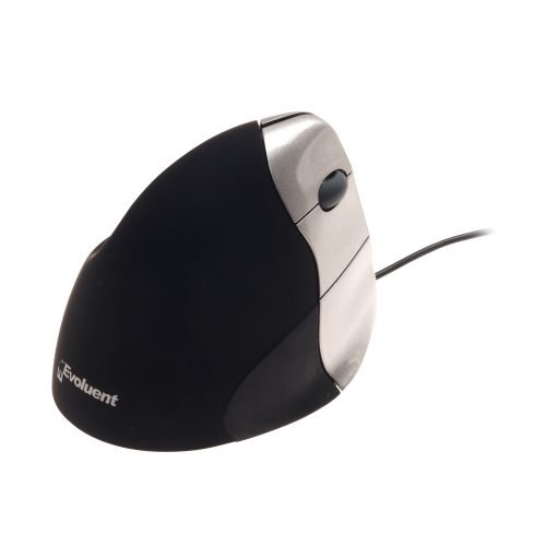 BakkerElkhuizen Kabelgebundene Vertical Optische Maus Evoluent3 Für Rechtshänder 2 m USB-A Kabel Schwarz, Silber