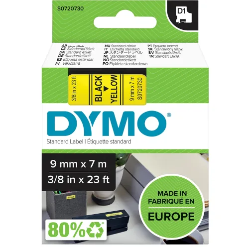 DYMO, DYMO Schriftband D1 schwarz/gelb S0720730 9mm/7m
