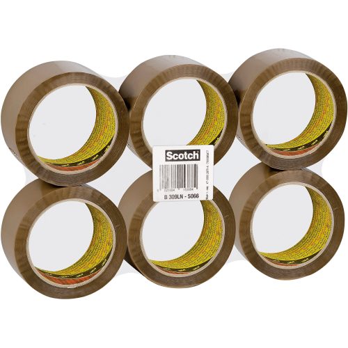 Scotch Verpackungsklebeband 309 50 mm x 66 m Braun Pack mit 6 Rollen