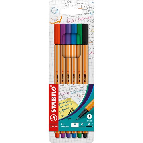 STABILO, STABILO Feinschreiber point 88 0.4mm 88/6 6 Farben ass.