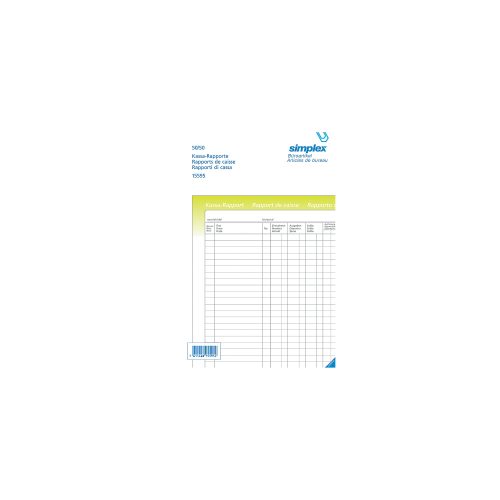Simplex, SIMPLEX Kassa-Rapport A4 15595 weiss 50x2 Blatt