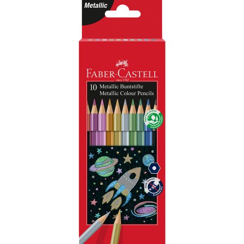 Faber-Castell, FABER-CASTELL Classic Colour Hexagonal 201583 metallic, 10er-Kartonetui