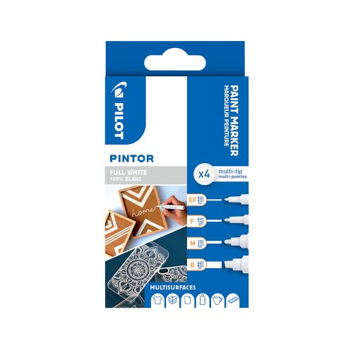 Pilot, PILOT Marker Set Pintor B/M/F/EF S4/0537465 weiss, 4 St&uuml;ck