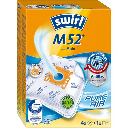 Swirl Staubfilterbeutel M52 Weiß 4 Stück
