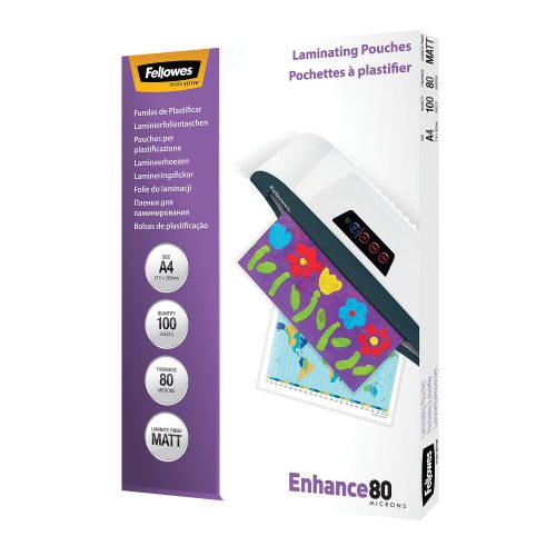 Fellowes, FELLOWES Laminiertasche A4 5452103 matt, 80my 100 Stk