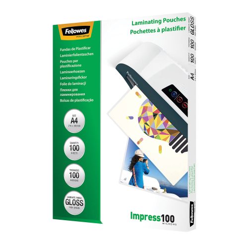 Fellowes, FELLOWES Laminiertasche A4 5351111 glanz, 100my 100 Stk