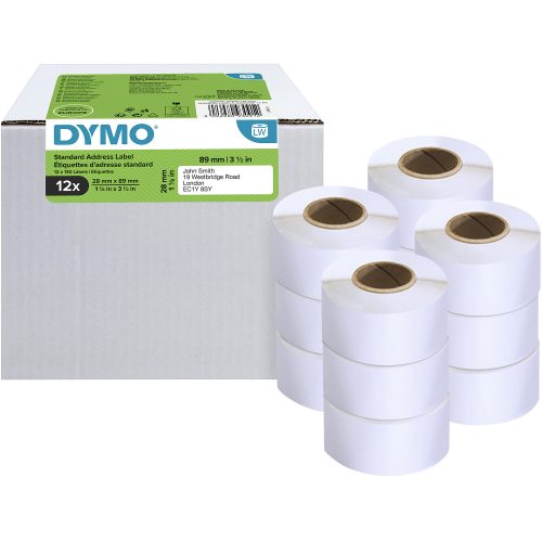 Dymo LW S0722370 / 99010 Authentic Adressetiketten Selbstklebend Weiss 28 x 89 mm 12 Rollen à 130 Etiketten