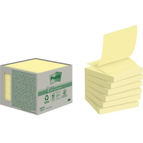 Post-it, POST-IT Recycling Z-Notes 76x76mm R330-1B pastellgelb 6 St&uuml;ck