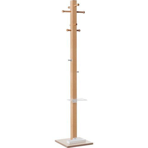 Paperflow freistehender Garderobenständer Holz easyCloth 350 x 350 x 1780mm Weiss