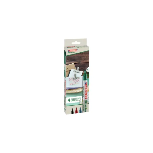 edding EcoLine 25 Permanentmarker Fein 1 mm Mehrfarbig 4 Stück