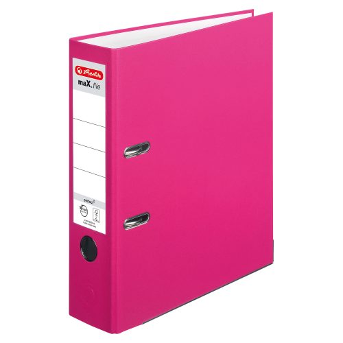 herlitz maX.file Ordner DIN A4 80 mm Rosa 2 Ringe Pappkarton, PP (Polypropylen) Texturiert Hochformat