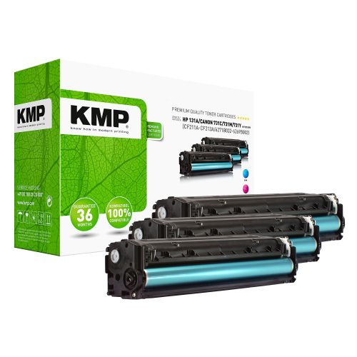 Kompatible KMP HP 131A Tonerkartusche U0SL1AM Cyan, Magenta, Gelb Multipack 3 Stück