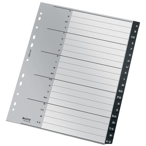 Leitz, LEITZ Register Recycle PP schwarz A4 1207-00-00 A-Z