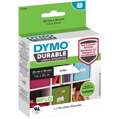 Dymo - LabelWriter Hochleistungs-Rollenetiketten, 54 mm x 25 mm, permanent, Weiss, One Size