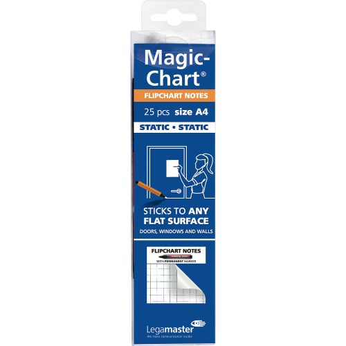 Legamaster Magic-Chart Flipchart Notizen 7-159000-A4 29,7 x 21 cm Kariert Weiß Rolle mit 25 Blatt