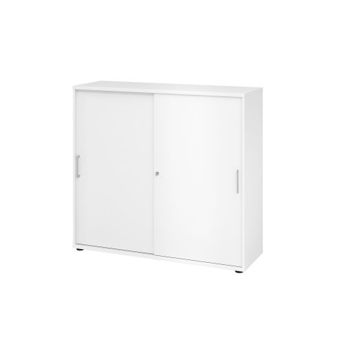 Hammerbacher Schrank V1753S/W/W/BS Weiß 120 x 40 x 110 cm
