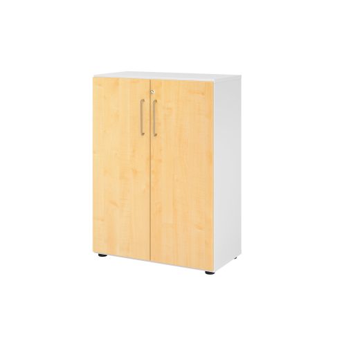 Hammerbacher Schrank V938T3/W/3/BS Weiß 80 x 42 x 110 cm