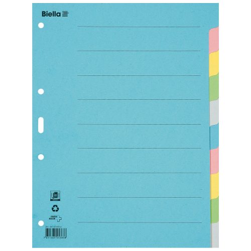 Biella, BIELLA Register Karton farbig A4 461410.00 10-teilig, blanko