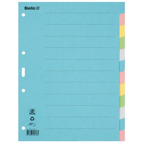 Biella, BIELLA Register Karton farbig A4 461412.00 12-teilig, blanko