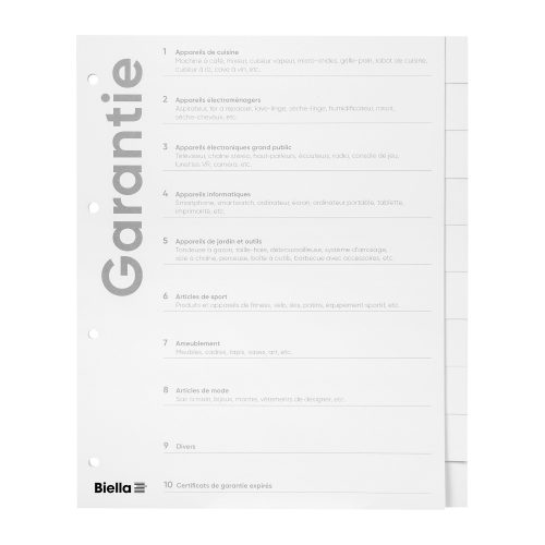 Biella, BIELLA Register Karton Expert A4 465021091 weiss, 10-teilig, Garantie