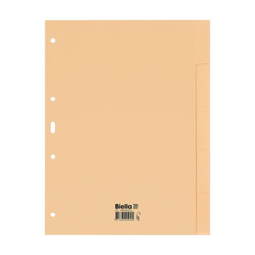 Biella, BIELLA Register Karton hellbraun A4 196405.00 5-teilig, blanko, 4 Loch