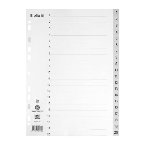 Biella, BIELLA Register PP grau A4 47142000 20-teilig blanko