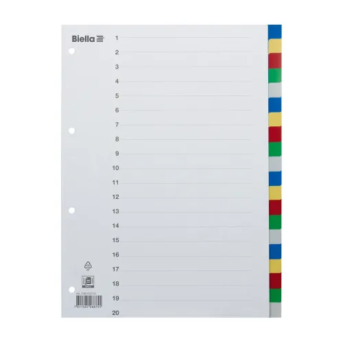 Biella, BIELLA Register PP farbig A4 46342000 20-teilig, blanko