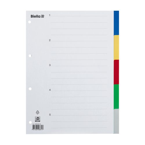 Biella, BIELLA Register PP farbig A4 46340500 5-teilig, blanko