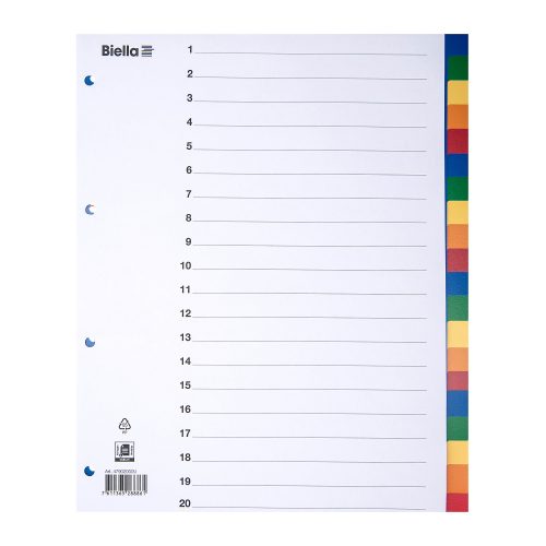 Biella, BIELLA Register PP farbig A4 479020.00 20-teilig, blanko, &uuml;berbreit