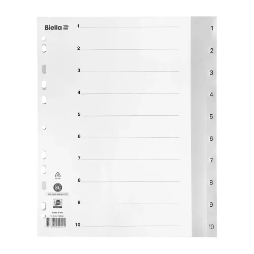 Biella, BIELLA Register PP grau A4 47841000 1-10