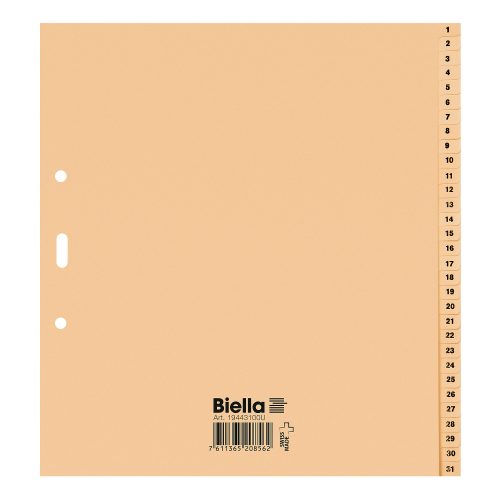 Biella, BIELLA Register Karton braun A4 19443100 1-31