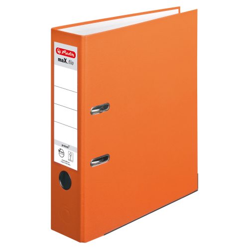 herlitz maX.file Protect Ordner A4 80 mm Orange 2 Ringe Pappkarton, PP (Polypropylen) Texturiert