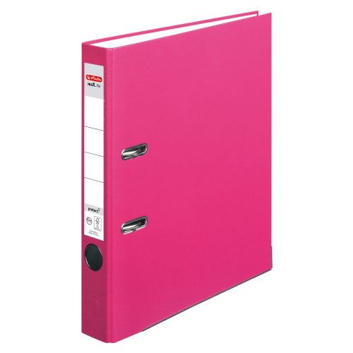 herlitz maX.file Protect Ordner A4 55 mm Rosa 2 Ringe Pappkarton, PP (Polypropylen) Texturiert