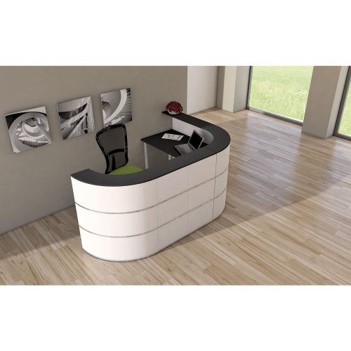 Kerkmann Empfangstisch Anthrazit, Weiss 2600 x 1.800 x 1100 mm