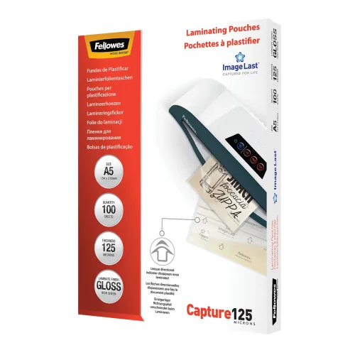 Fellowes, FELLOWES Laminiertasche A5 5307302 glanz, 125my 100 Stk