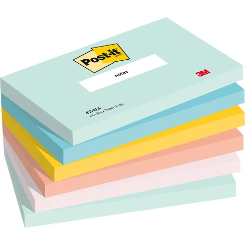 Post-it, POST-IT Haftnotizen Beachside 127x76mm 655-6-BEA 5-farbig 6x100 Blatt