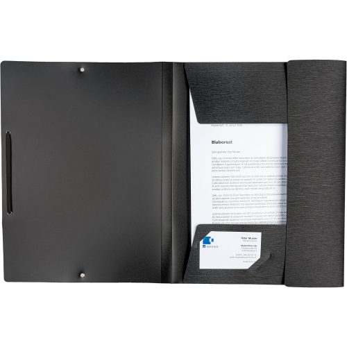 Kolma, KOLMA Gummizugmappe LineaVerde A4 11.077.06 schwarz, PP, Sand, recycling