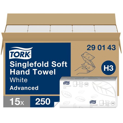 Tork Falthandtücher Weiß 1-lagig 290143 15 Stück à 250 Blatt