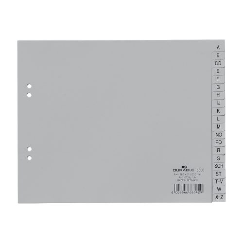 DURABLE, DURABLE Register PP grau A4 6500 10 A-Z teildeckend