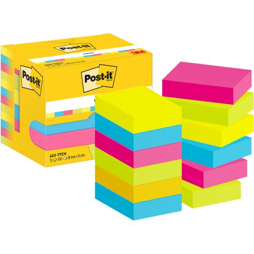 Post-it, POST-IT Notes Energetic 51x38mm 653-TFEN 4-farbig 12x100 Blatt