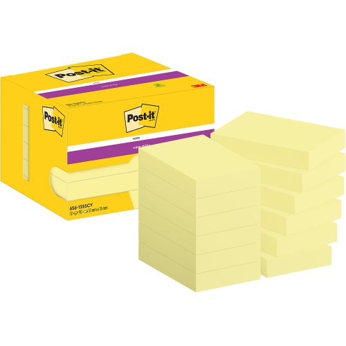 Post-it, POST-IT Super Sticky Notes 47.6x73mm 656-12SSCY Gelb 12x90 Blatt
