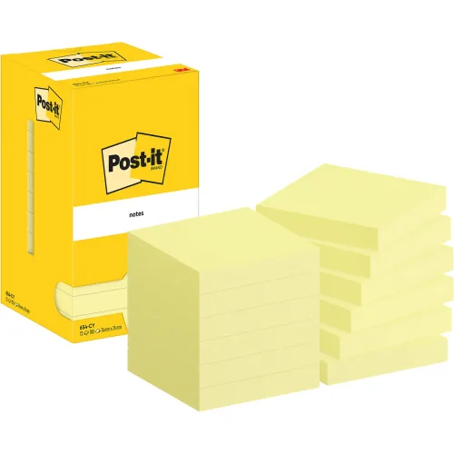 Post-it, POST-IT Block 76x76mm 654 CY Gelb 12x100 Blatt